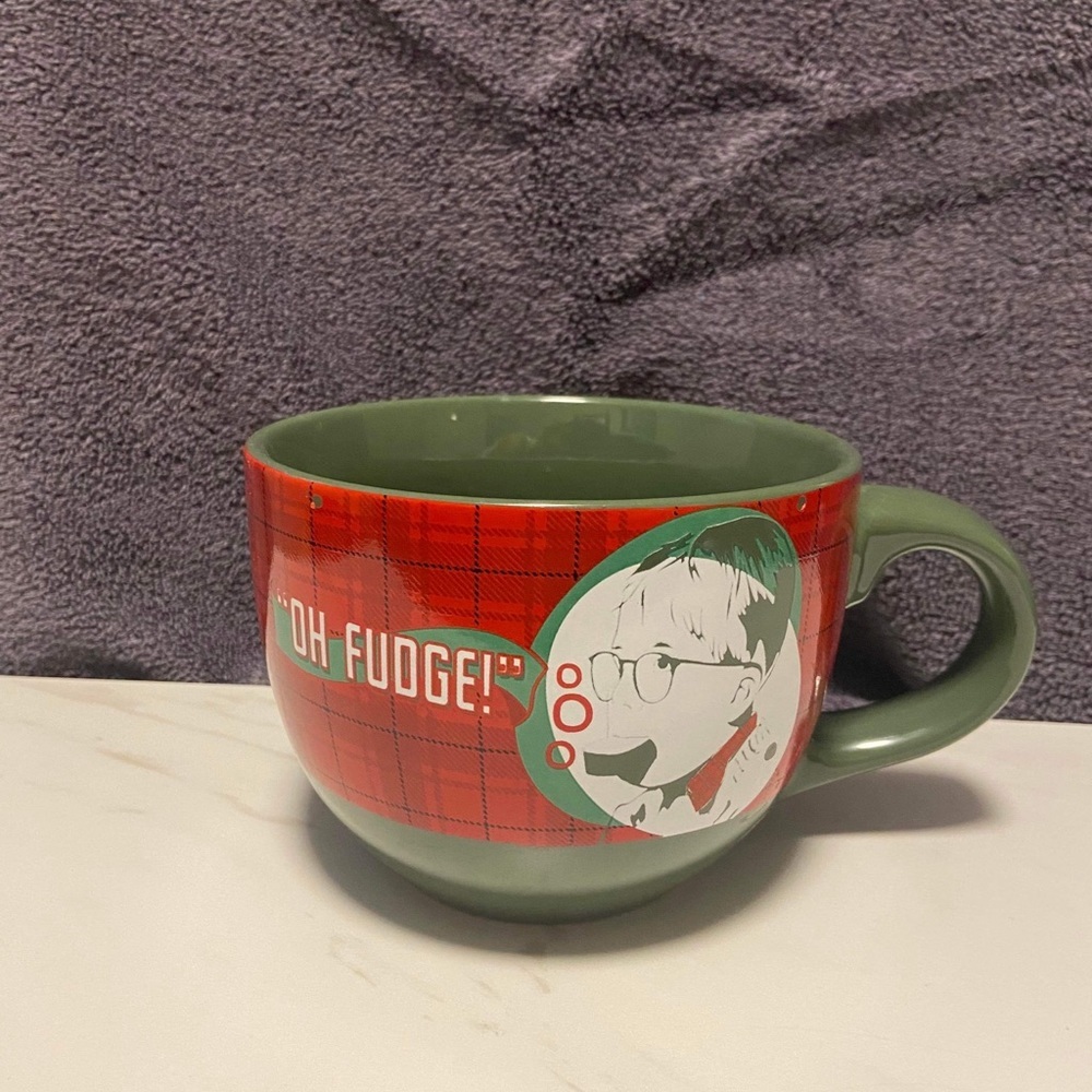 A Christmas Story OH FUDGE Ralphie & Soap Ceramic Coffee Mug Tea Cup 24 Oz Wide - Picture 2 of 4
